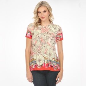 Johnny Was The Janie Favorite Short Sleeved Crew Neck Swing Tee Size XS NWT